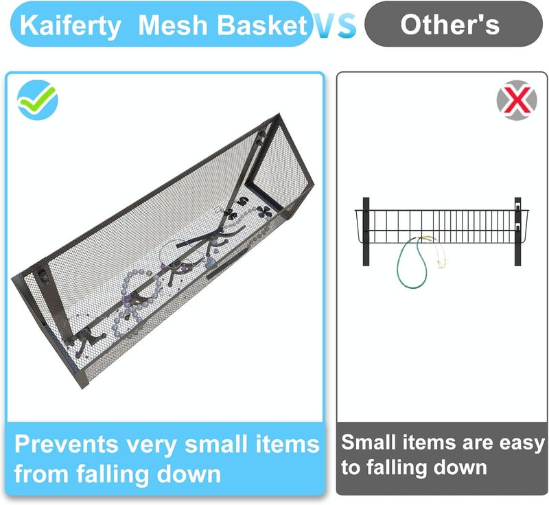 Kaiferty Over The Door Hooks Organizer, Coat Rack Over The Door Storage Hanger Towel Rack, Back of Door Storage Organizer for Bathroom,Bedroom,Kitchen,Office (Black, 2-Tier) - Image 2